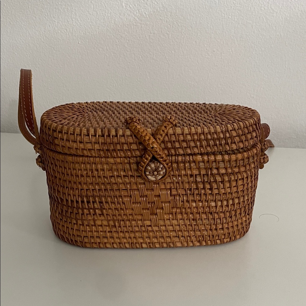 Woven Mini Crossbody Bag in Brown